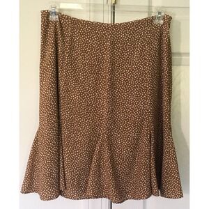 Pendleton Brown White Polka Dot Flared A-Line Skirt Size Petite 14P